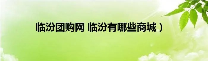 临汾团购网 临汾有哪些商城）