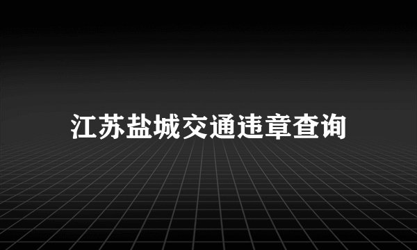 江苏盐城交通违章查询