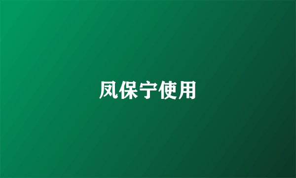 凤保宁使用