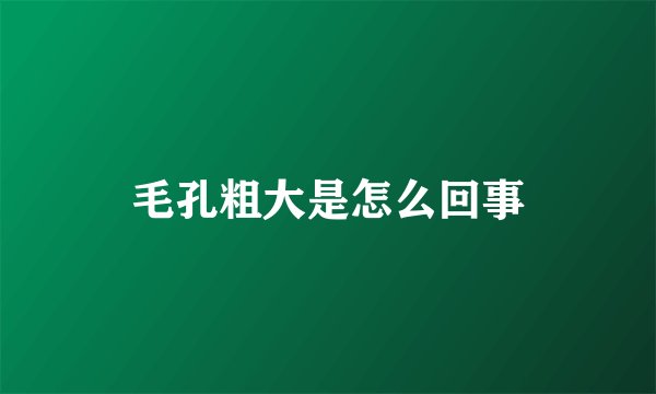 毛孔粗大是怎么回事