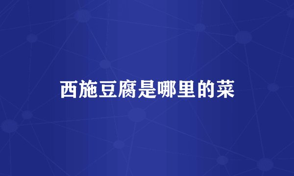 西施豆腐是哪里的菜