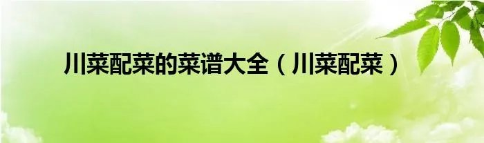 川菜配菜的菜谱大全（川菜配菜）