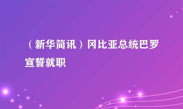 （新华简讯）冈比亚总统巴罗宣誓就职