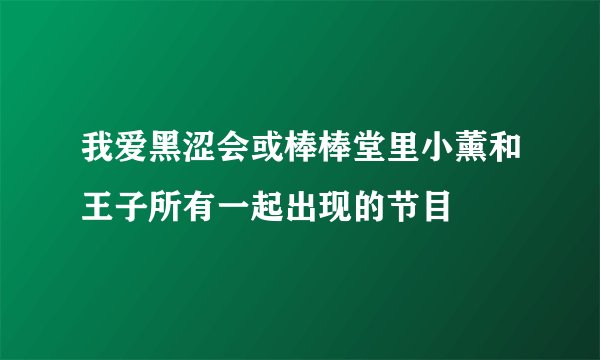 我爱黑涩会或棒棒堂里小薰和王子所有一起出现的节目