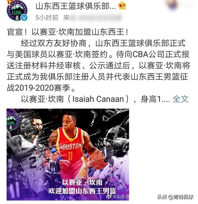 山东男篮官宣签约前火箭旧将坎南，将和塞尔登组成双小外援，双小外援会获得成功么？