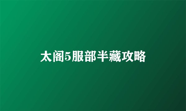 太阁5服部半藏攻略