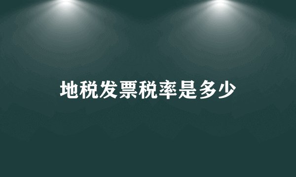 地税发票税率是多少