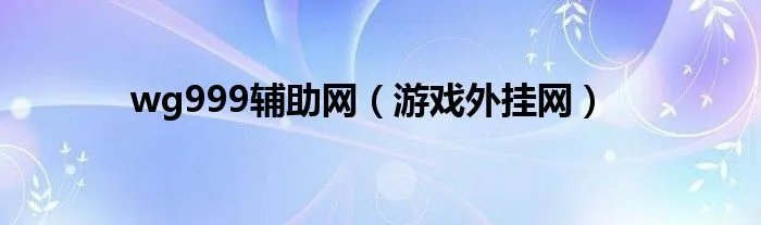 wg999辅助网（游戏外挂网）
