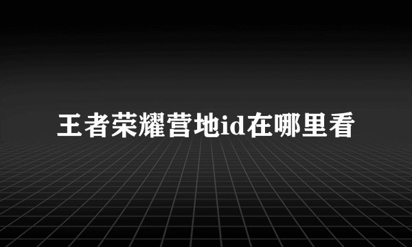 王者荣耀营地id在哪里看