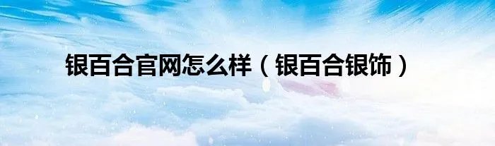 银百合官网怎么样（银百合银饰）