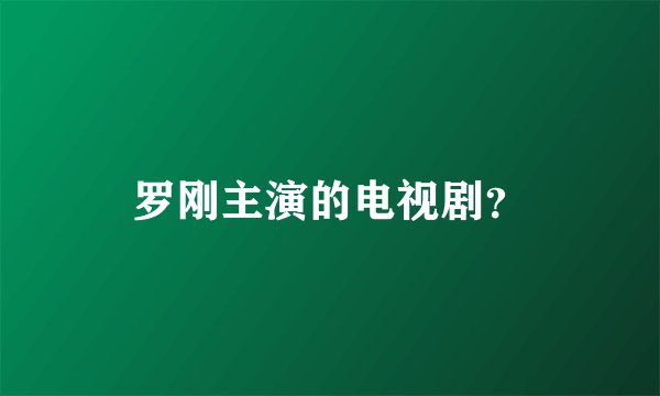 罗刚主演的电视剧？