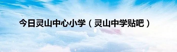 今日灵山中心小学（灵山中学贴吧）