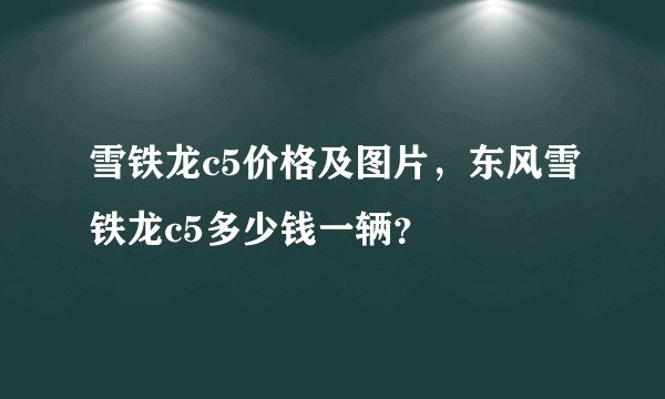 雪铁龙c5价格及图片，东风雪铁龙c5多少钱一辆？