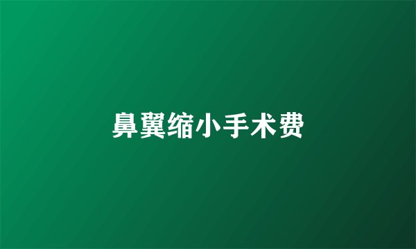 鼻翼缩小手术费