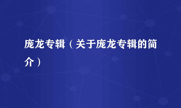 庞龙专辑（关于庞龙专辑的简介）