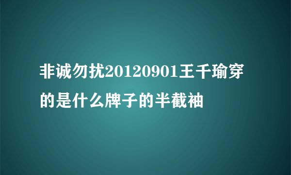 非诚勿扰20120901王千瑜穿的是什么牌子的半截袖