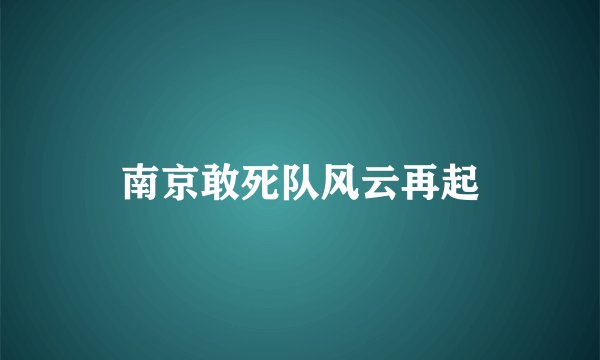 南京敢死队风云再起