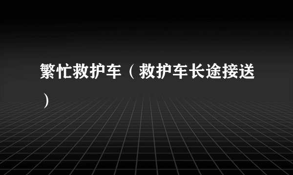 繁忙救护车（救护车长途接送）