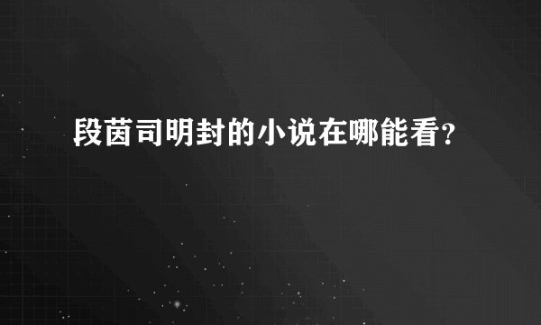 段茵司明封的小说在哪能看？