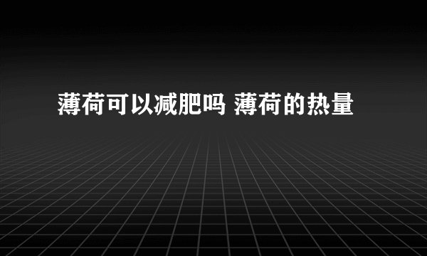 薄荷可以减肥吗 薄荷的热量