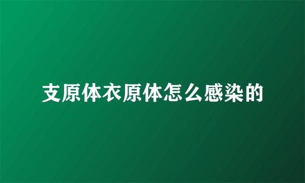支原体衣原体怎么感染的