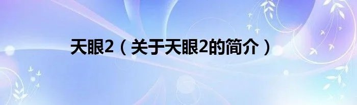 天眼2（关于天眼2的简介）