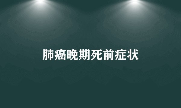 肺癌晚期死前症状