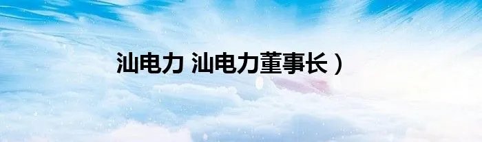 汕电力 汕电力董事长）