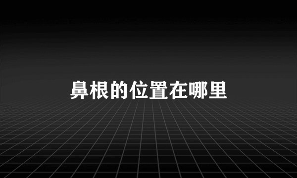 鼻根的位置在哪里