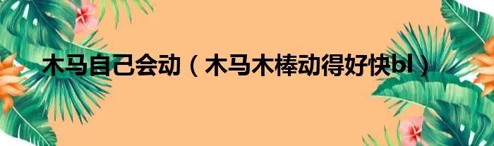 木马自己会动（木马木棒动得好快bl）