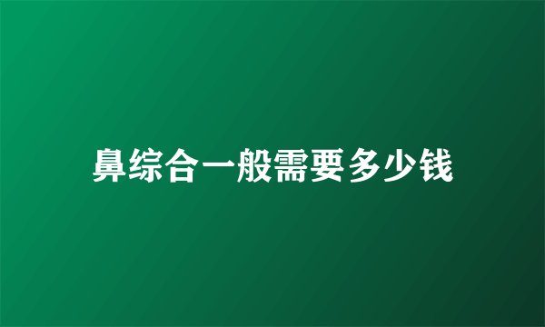 鼻综合一般需要多少钱