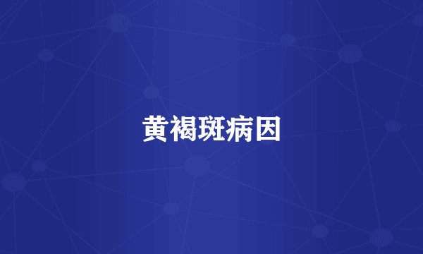 黄褐斑病因