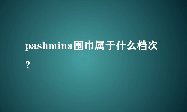 pashmina围巾属于什么档次？
