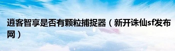 逍客智享是否有颗粒捕捉器（新开诛仙sf发布网）