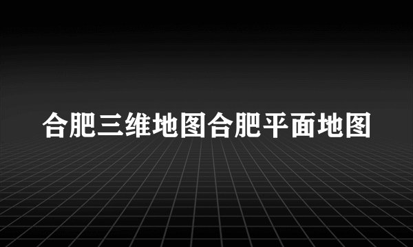 合肥三维地图合肥平面地图
