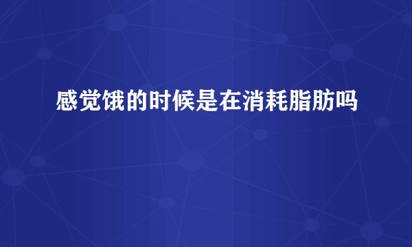 感觉饿的时候是在消耗脂肪吗