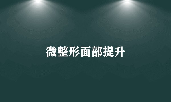 微整形面部提升