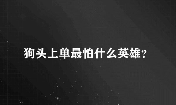 狗头上单最怕什么英雄？