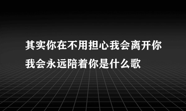 其实你在不用担心我会离开你我会永远陪着你是什么歌