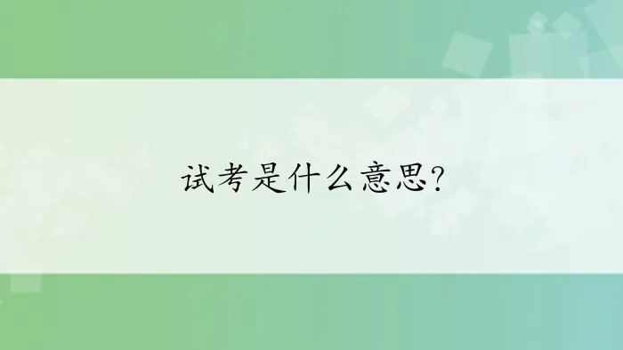 试考是什么意思?