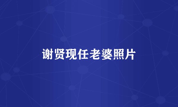 谢贤现任老婆照片