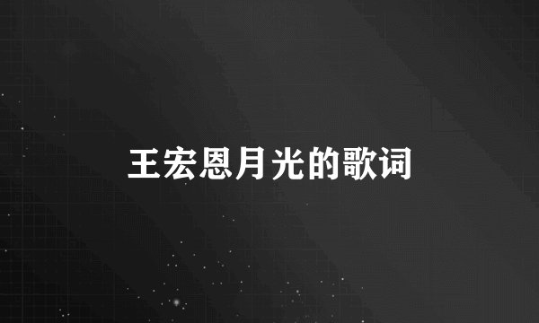 王宏恩月光的歌词