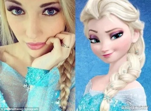 金发嫩模酷似冰雪女王 美国18岁美女网络走红