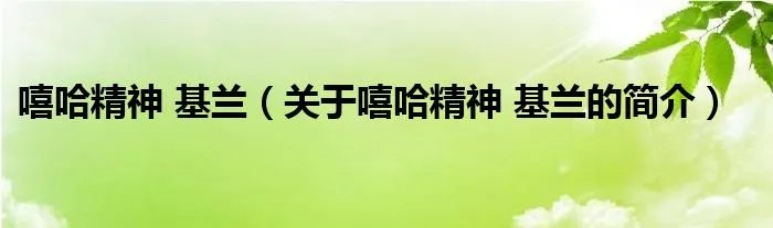 嘻哈精神 基兰（关于嘻哈精神 基兰的简介）