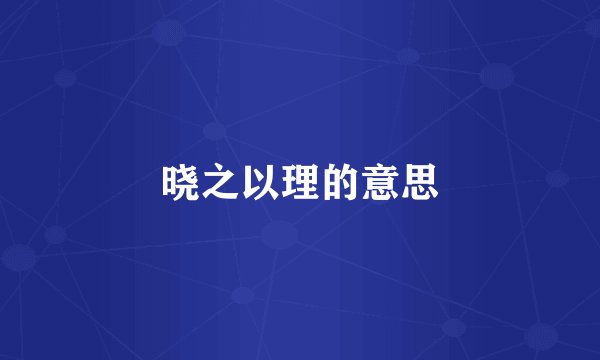 晓之以理的意思
