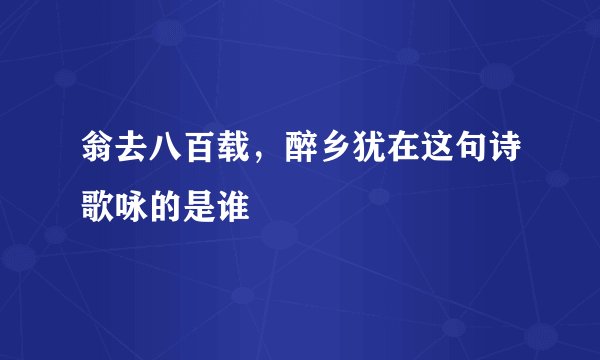 翁去八百载，醉乡犹在这句诗歌咏的是谁