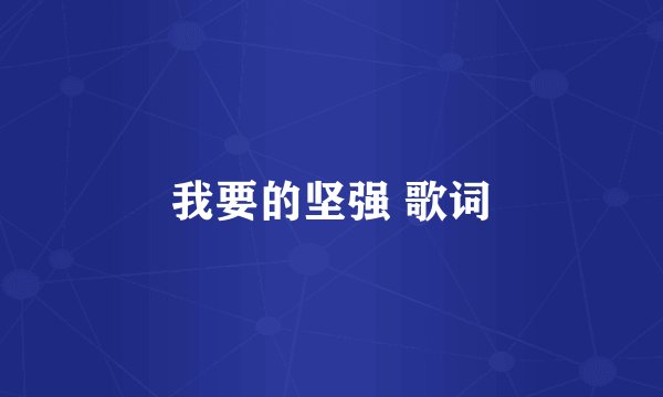 我要的坚强 歌词