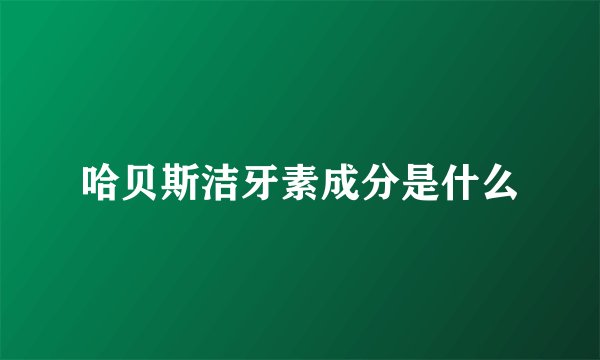哈贝斯洁牙素成分是什么