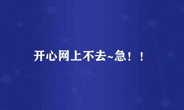 开心网上不去~急！！