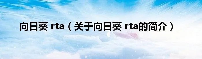 向日葵 rta（关于向日葵 rta的简介）